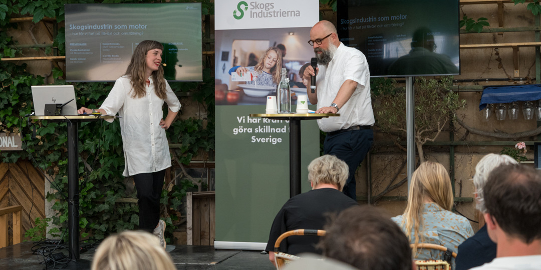 SBA2026_9.jpg Frv:<br />
Frv: Matilda Molander, vd, Fores<br />
Daniel Suhonen, chef tankesmedjan, Katalys